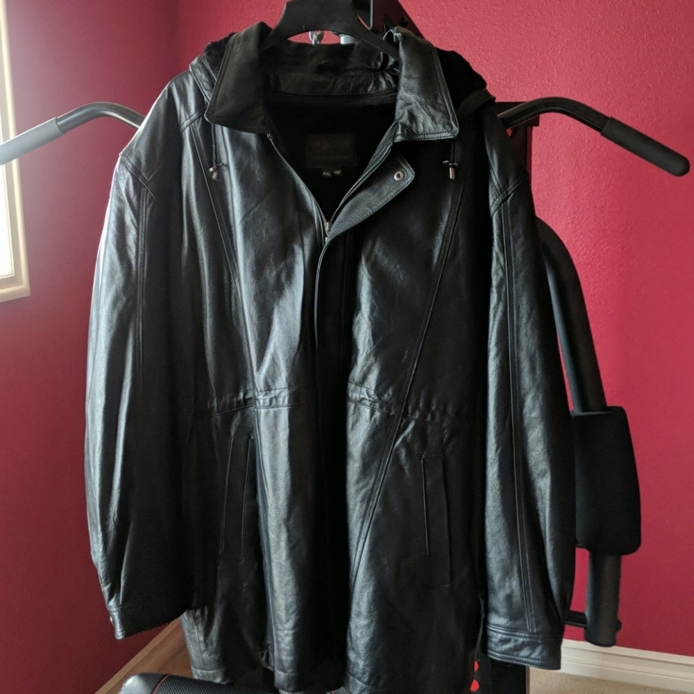 Dona Michi (SOLD)leather hood jacket (SOLD)